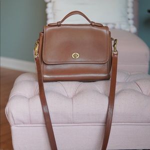 Treated Vintage Coach court in British Tan